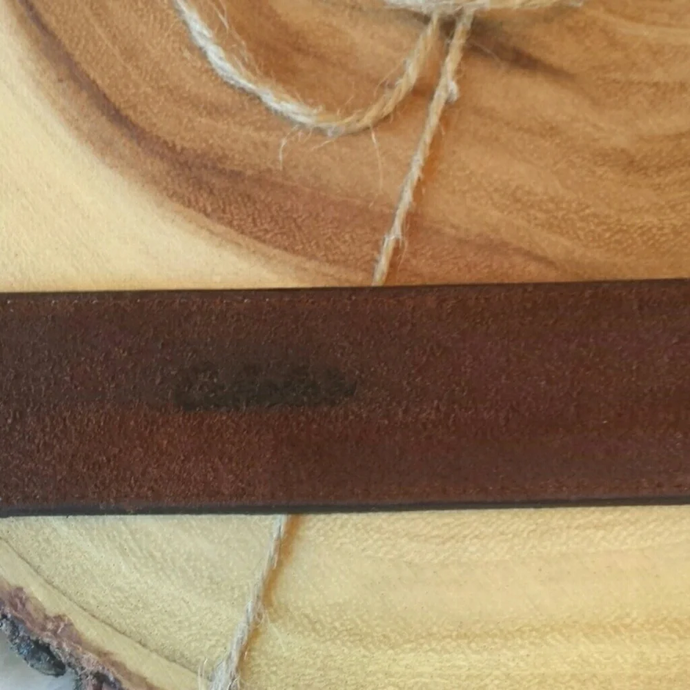 Cabela's brown leather‎ belt solid brass